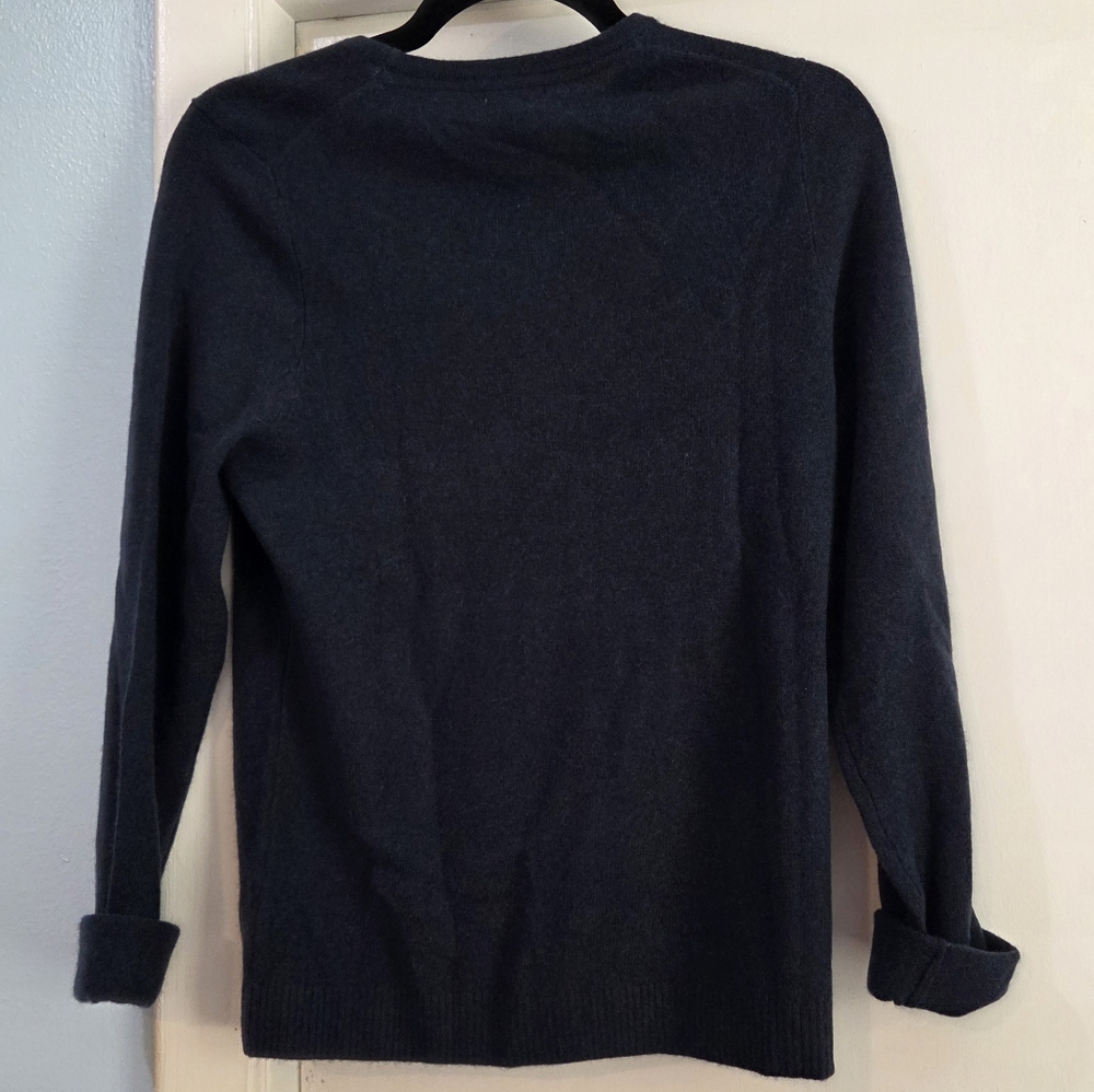 Women's L.L.Bean Navy Cashmere Crew Sweater, Size S - Picture 10 of 14